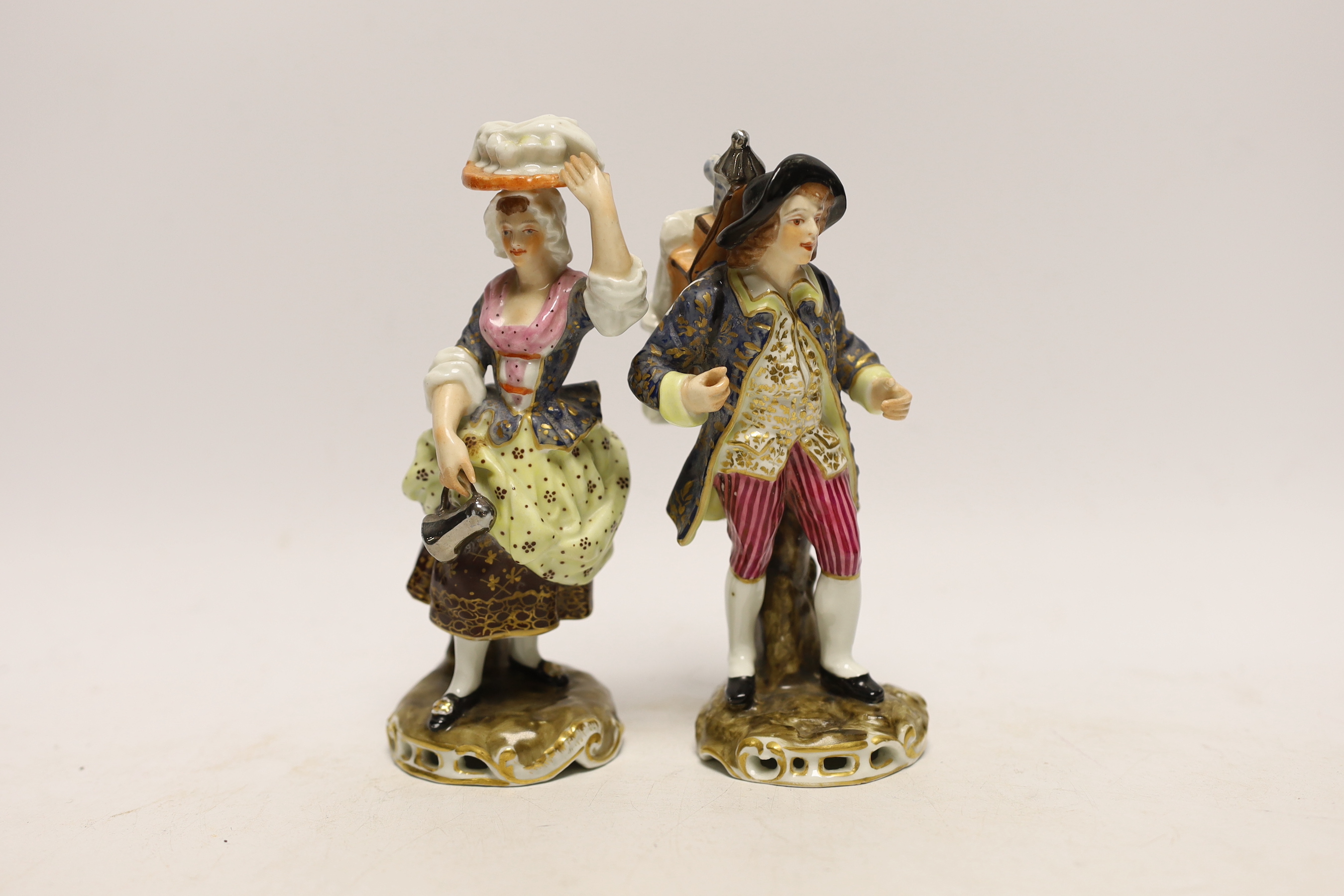 A pair of Samson Derby style figures, 16cm